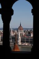 Beautiful cityscape of Budapest, Hungary, from the arch