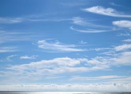Clouds and Sea and Sun as background