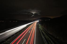 night road in the clouds