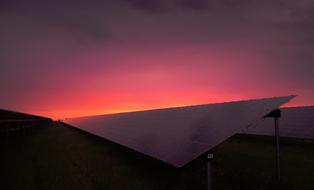 Solar Panels at sunset