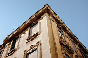 old building, viewed from a low angle of inclination