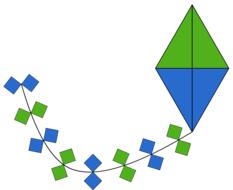 blue and green toy kite