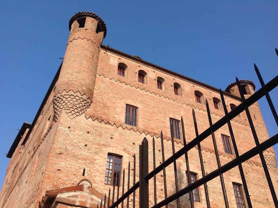 Beautiful castle on a blue sky background