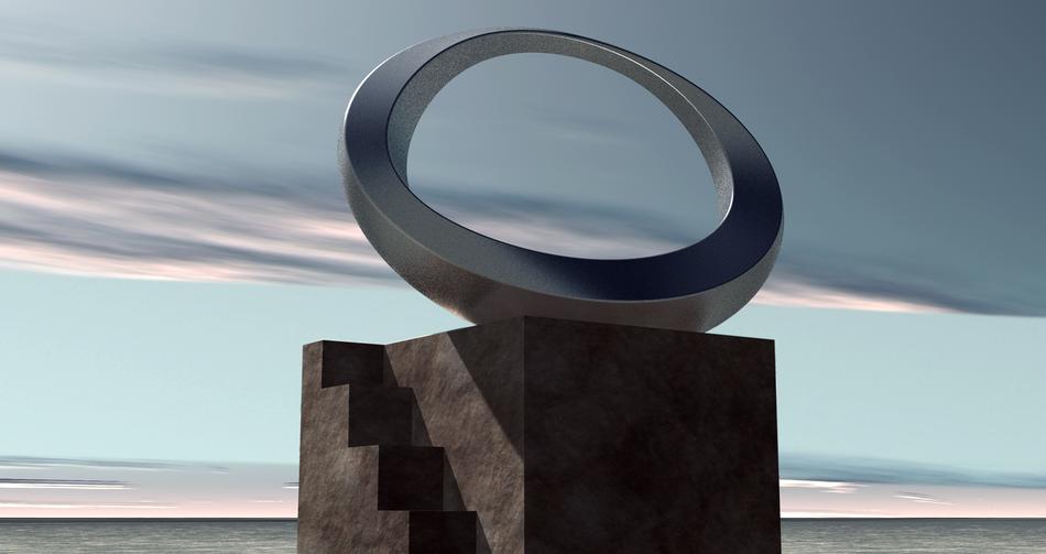 modern monument in the form of a ring