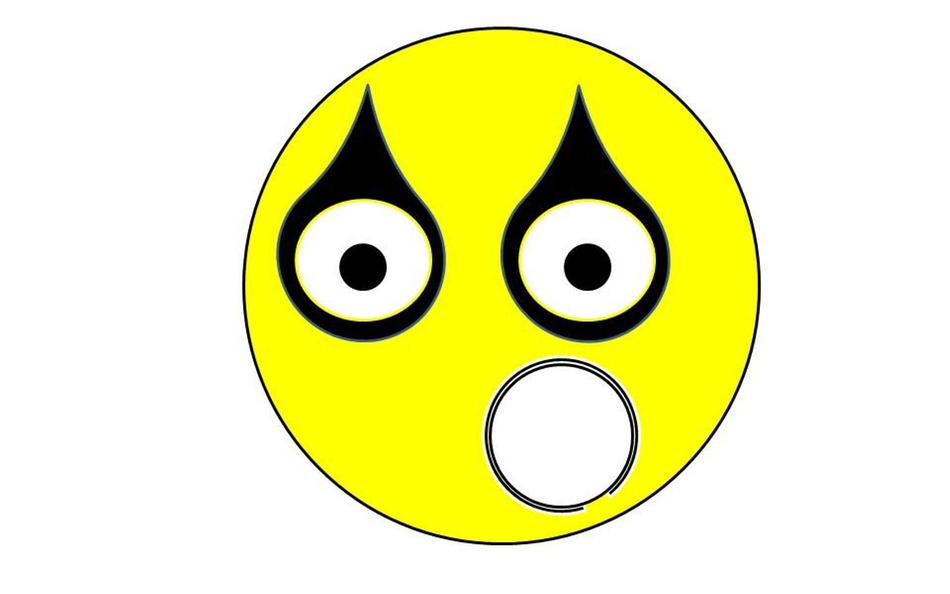 funny smiley face with black eyes