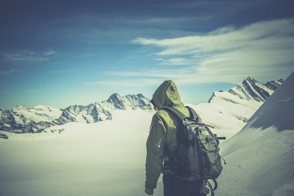 Alone Backpack Climbing