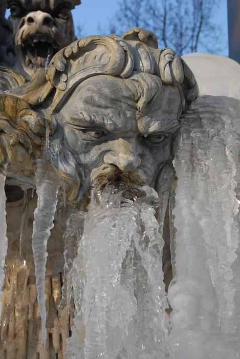Head sculpture ice