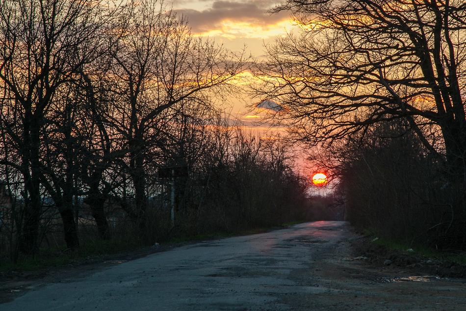 Road Evening Sunset