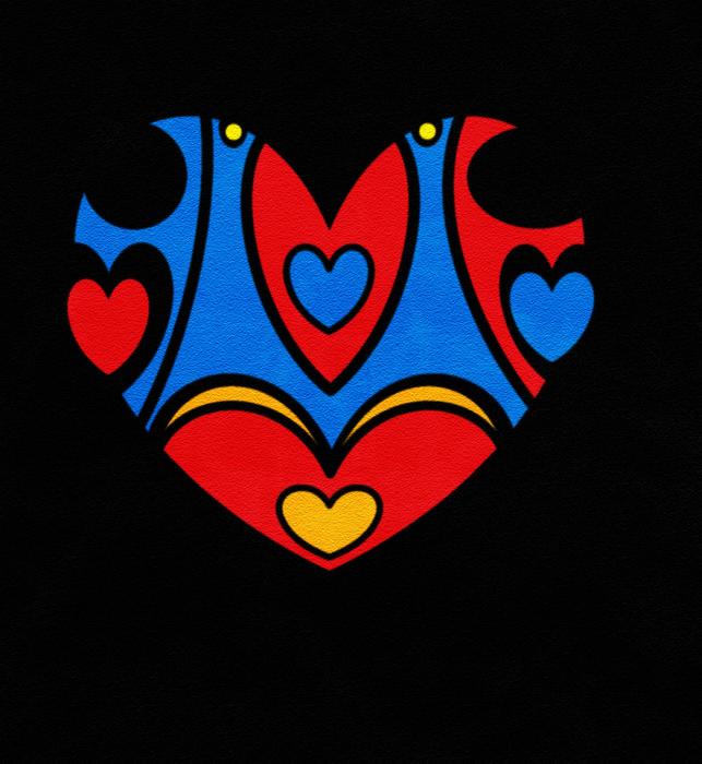 A colorful heart in the night