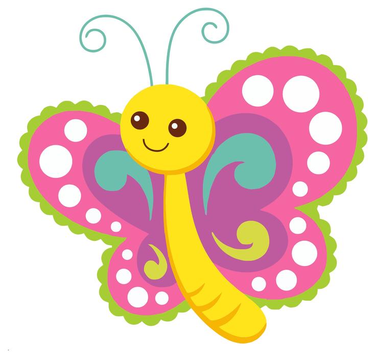 colorful happy cartoon butterfly