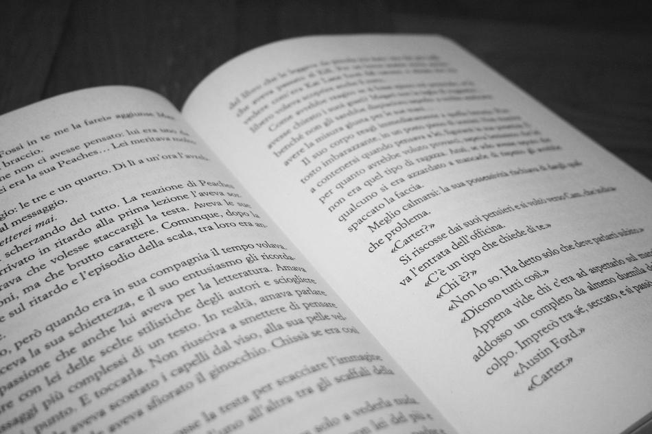 an open book to read on the left