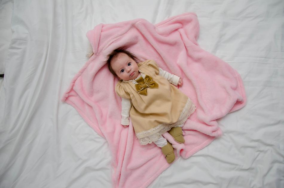 asian Baby girl on Bed
