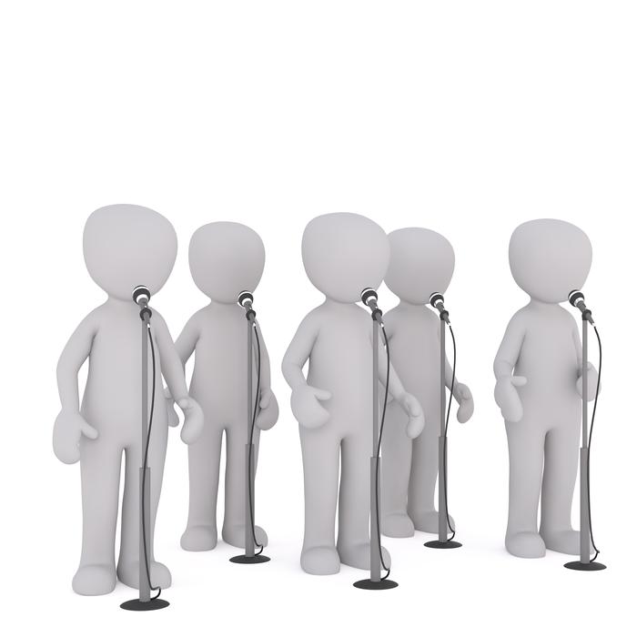 white male group choir singing
