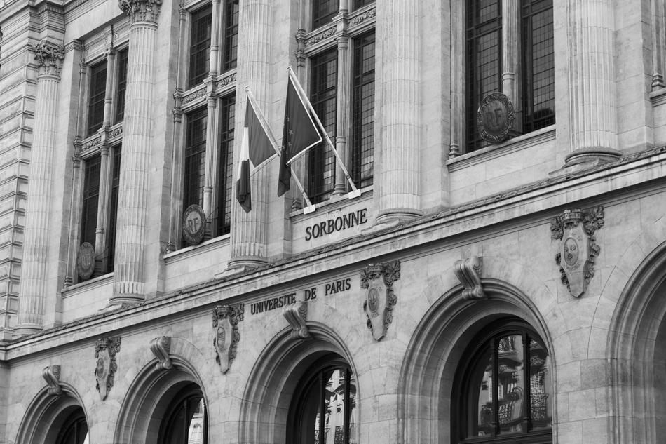 beautiful facade of Sorbonne University