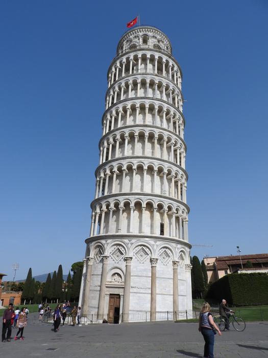 people on plaza at leaning Tower, italy, piza