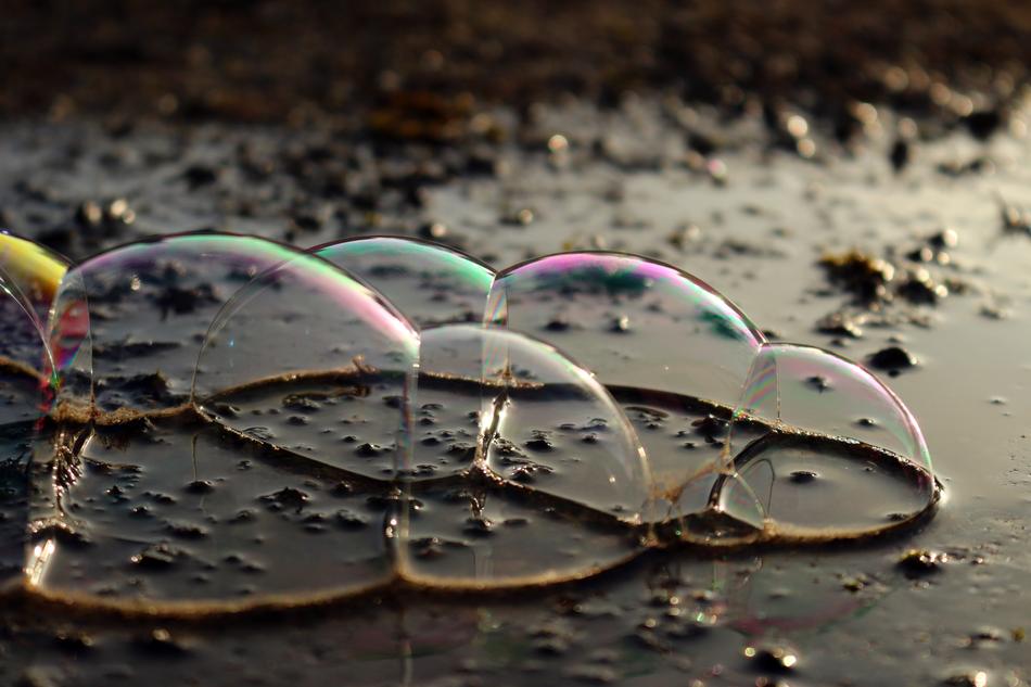 soap bubbles on the table