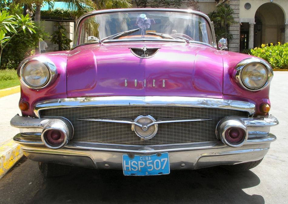 pink vintage car