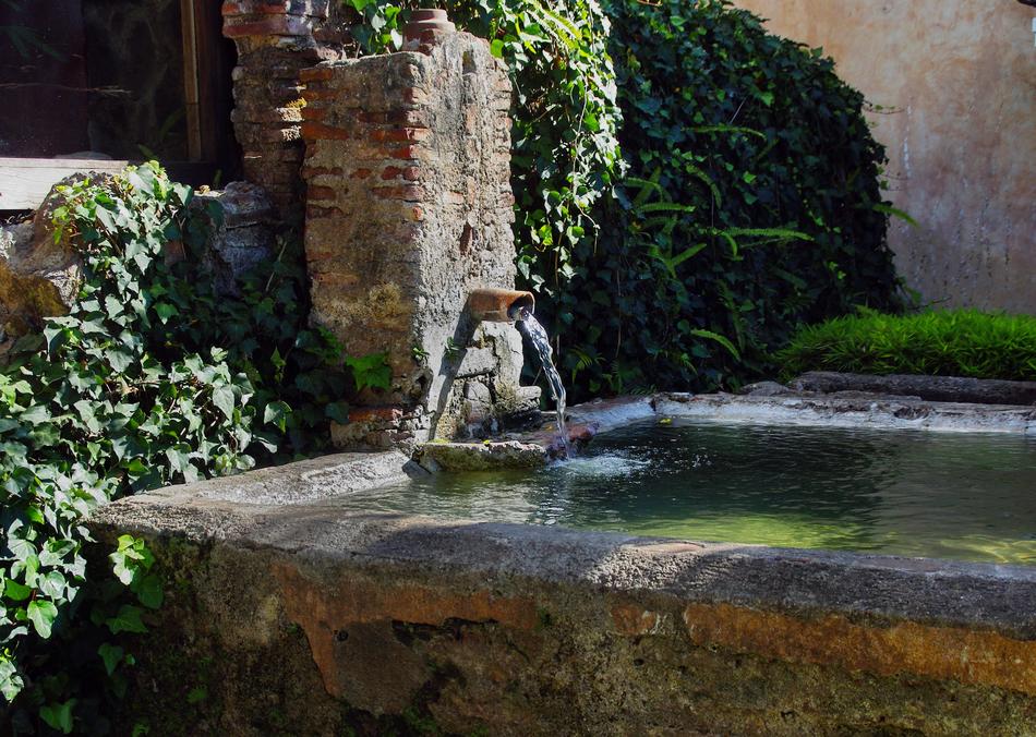 Fountain landscape view is beautiful