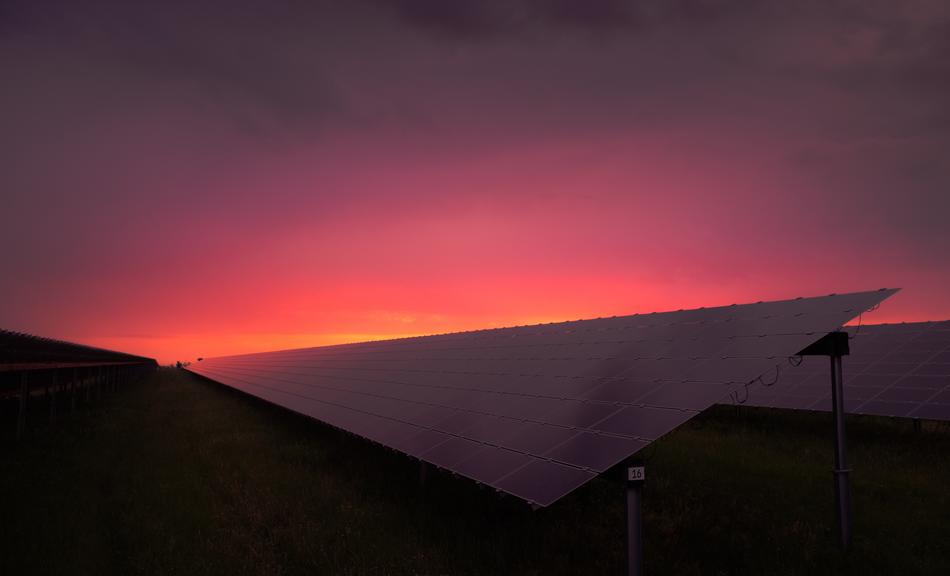 Solar Panels at sunset