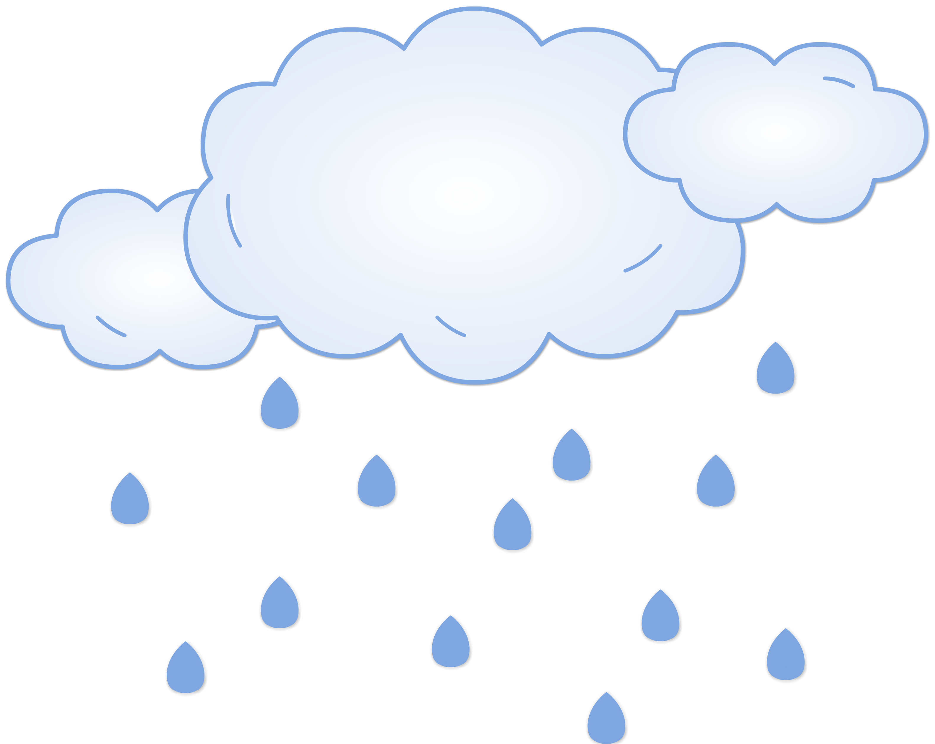 Drawing of clouds with rain free image download