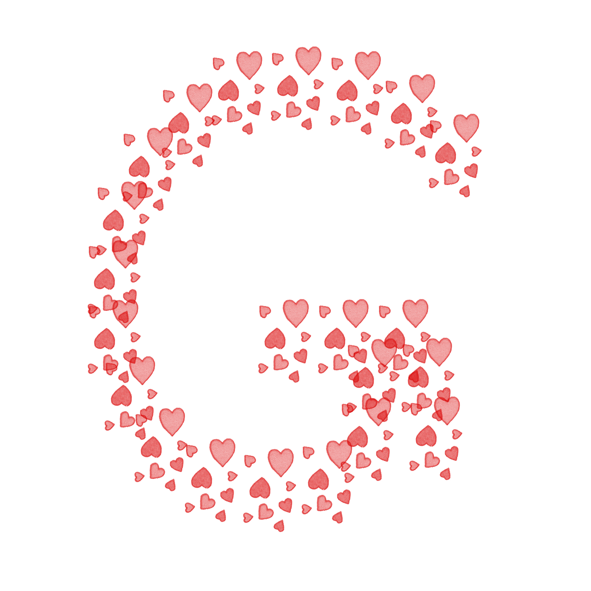 Letter G heart patterns free image download