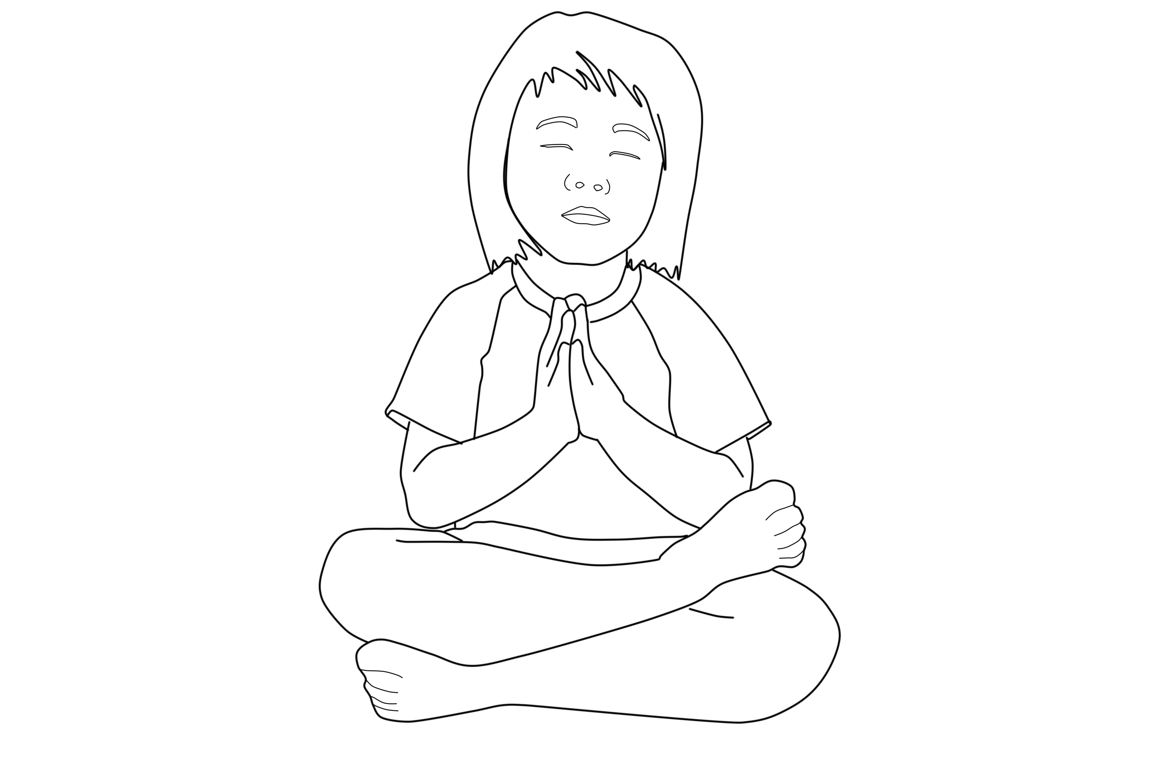 Praying boy coloring page religious free image download