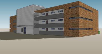 Building Render 3d drawing