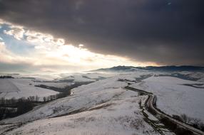 Landscape of winter weather nature