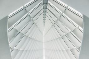 geometric white ceiling of a modern building
