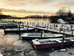 Wintry bank in Berlin