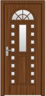wooden front door as 3d illustration