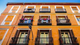 building facade in Madrid, Spain