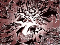 Lighted background with patterned metal