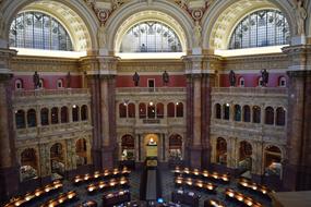 gorgeous interior of Library Of Congress, usa, Washington Dc