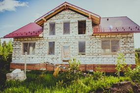 Construction House with red roof