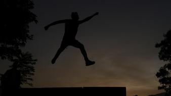 Jump Happy Man jump silhouette