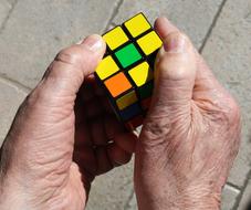 Rubik cube in hand