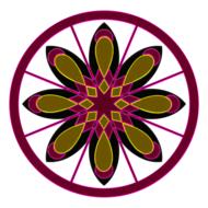 round floral pattern, gemstones