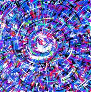Drawing with the colorful pattern in swirl