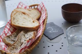 Breakfast with coffee and bread
