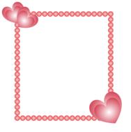 hearts frame pink landscape