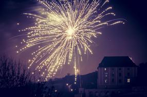 fireworks at home landscape