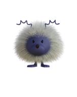 hedgehog with fluffy hair white illustration
