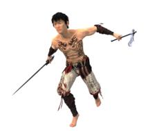 man sword weapon fighter drawing