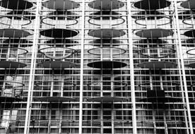 Building Contemporary in black and white background