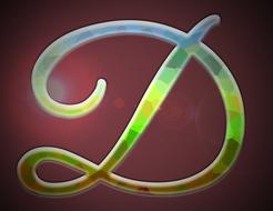 colorful stained glass letter D