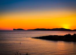 Sunset over shore