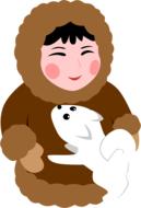 dog and eskimo drawing