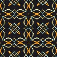 clipart of yellow on black seamless retro pattern