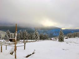 winter countryside landscape in the Czech Republic